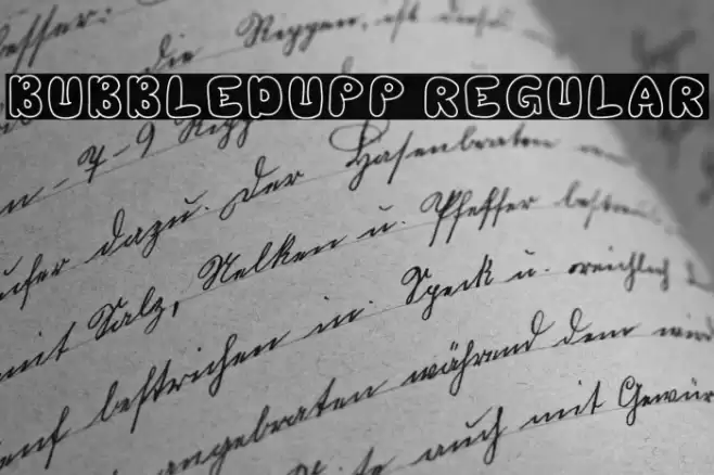 Bubbledupp Regular Caratteri examples