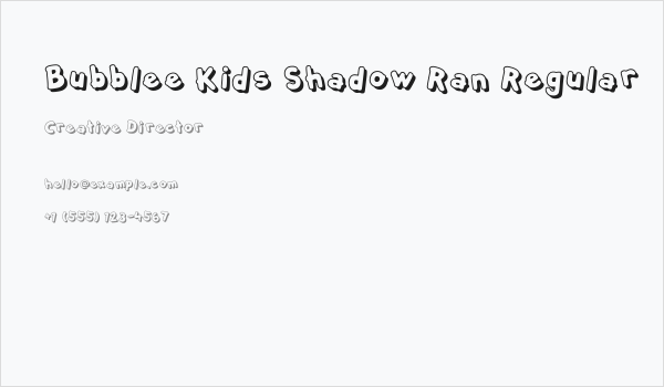 Bubblee Kids Shadow Ran Regular Business Card