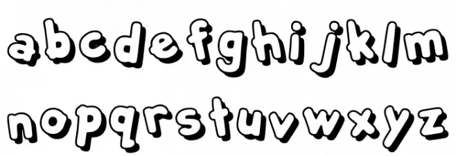 Bubblee Kids Shadow Ran Regular Schriftart Kleinbuchstaben