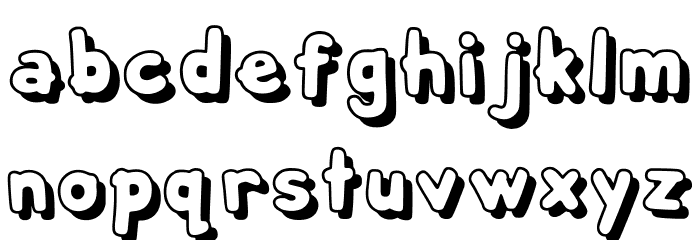 Bubblee Kids Shadow Regular Font LOWERCASE