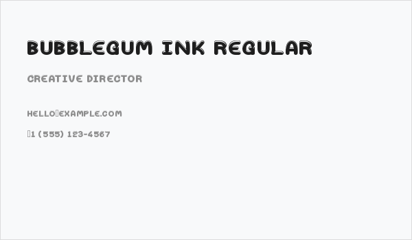 Bubblegum Ink Regular Business Card