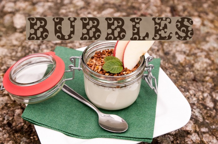 Bubbles Font examples
