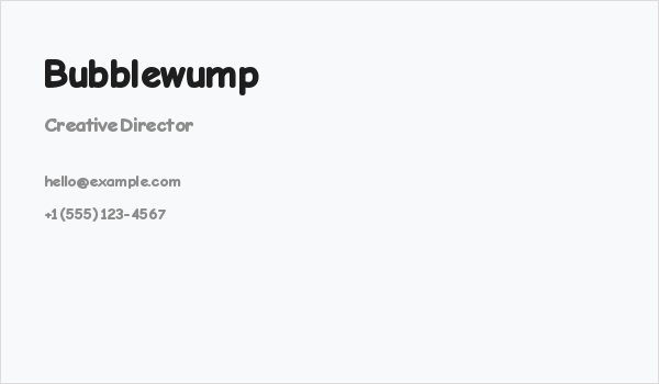 Bubblewump Business Card