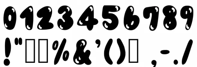 Bubblez Regular Font OTHER CHARS