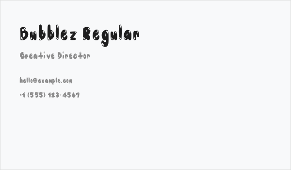 Bubblez Regular Business Card