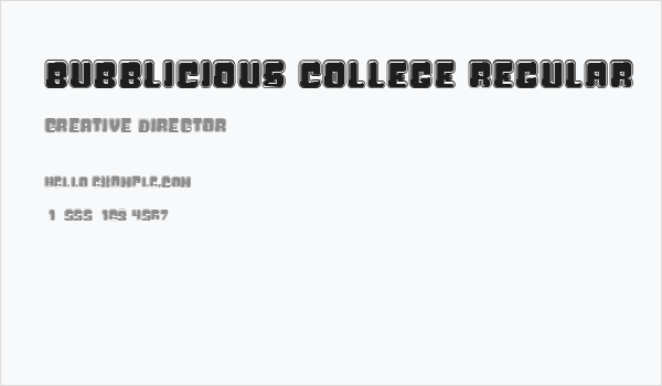 Bubblicious College Regular Business Card