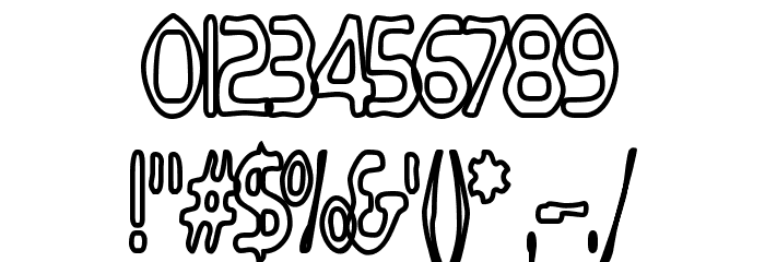Bubbly Frog Hollow Font OTHER CHARS