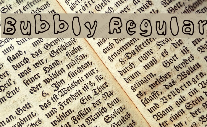 Bubbly Regular Font examples
