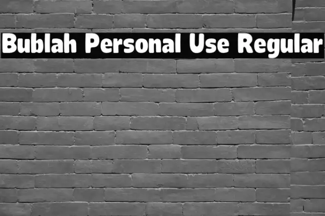 Bublah Personal Use Regular Example 1