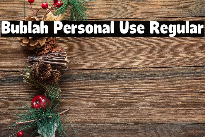 Bublah Personal Use Regular Example 2