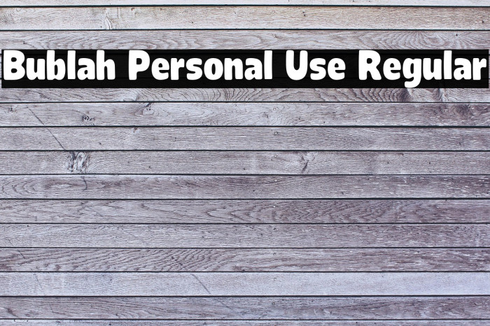 Bublah Personal Use Regular Example 3