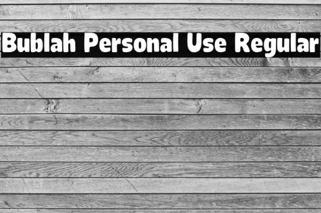 Bublah Personal Use Regular Example 3