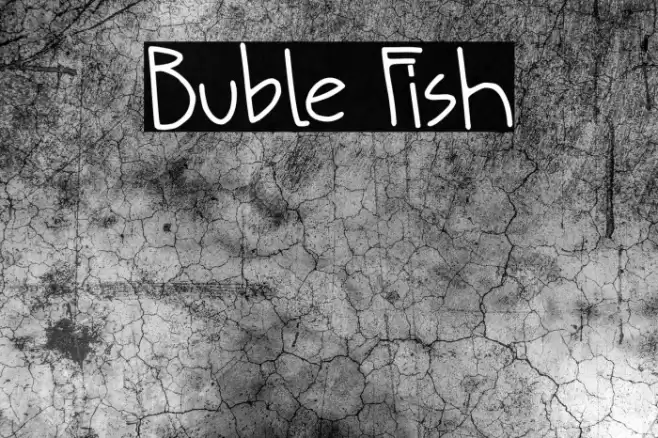 Buble Fish Шрифта examples