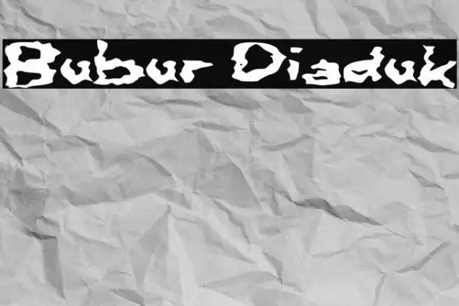 Bubur Diaduk Caratteri examples