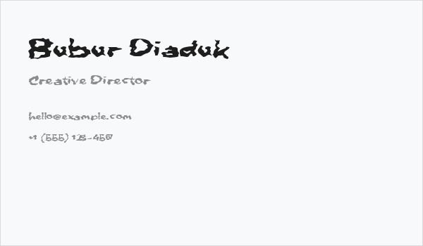 Bubur Diaduk Business Card
