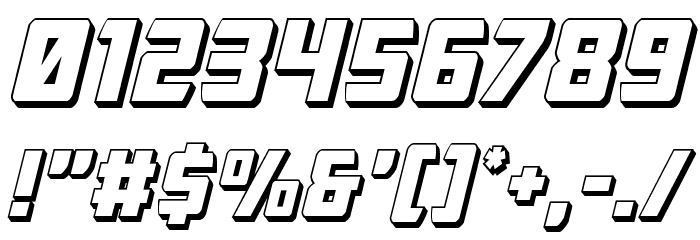 Buchanan 3D Italic Font OTHER CHARS