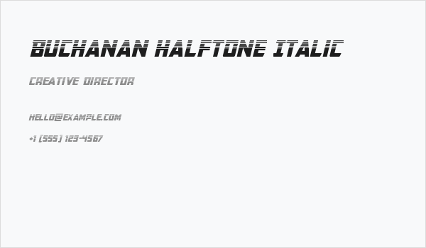 Buchanan Halftone Italic Business Card