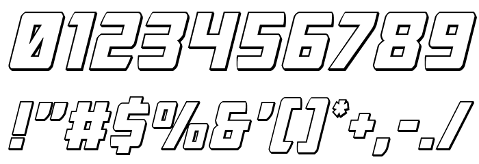 Buchanan Outline Italic Font OTHER CHARS