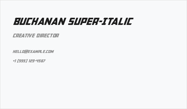 Buchanan Super-Italic Business Card