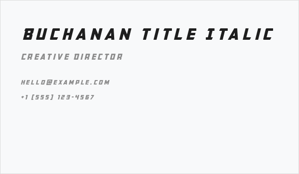 Buchanan Title Italic Business Card