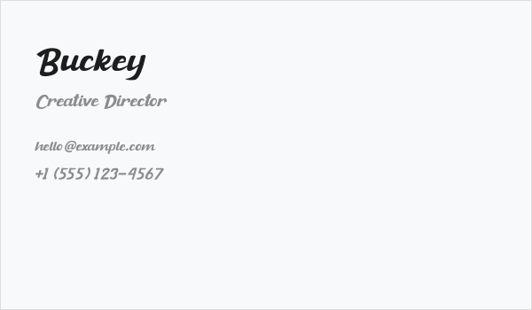 Buckey Business Card
