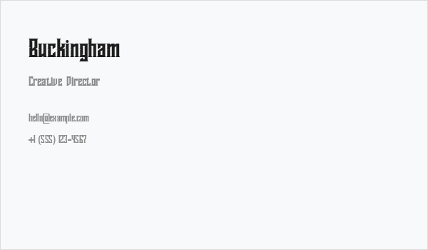 Buckingham Business Card