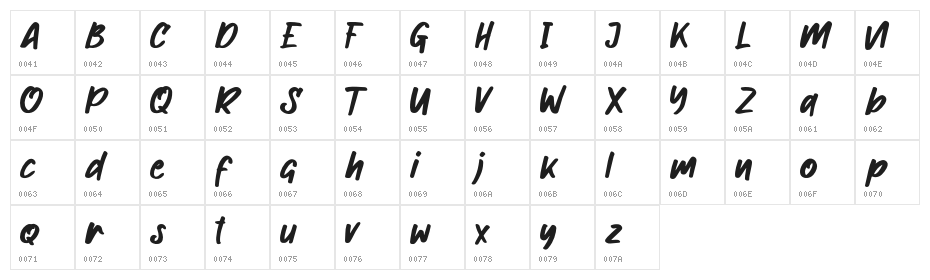 Buckles Character Map