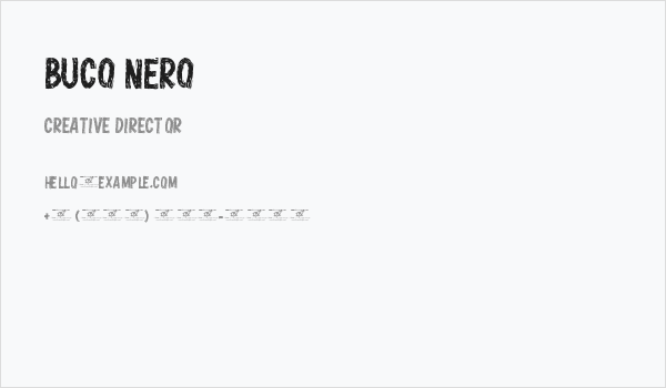 Buco Nero Business Card