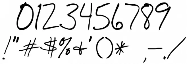 BudHand Font OTHER CHARS