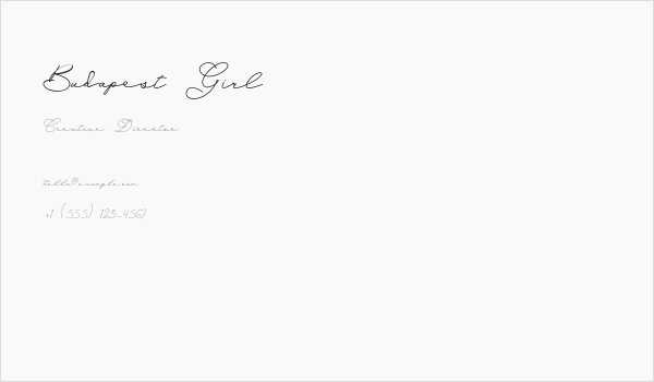 Budapest Girl Business Card