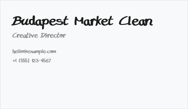 Budapest Market Clean Business Card