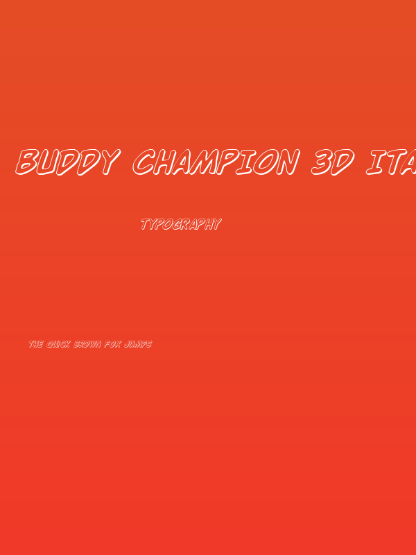 Buddy Champion 3D Italic Poster
