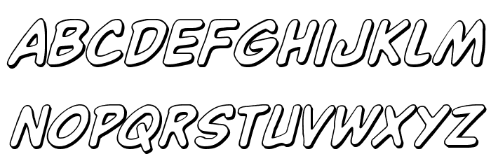 Buddy Champion 3D Italic Font LOWERCASE