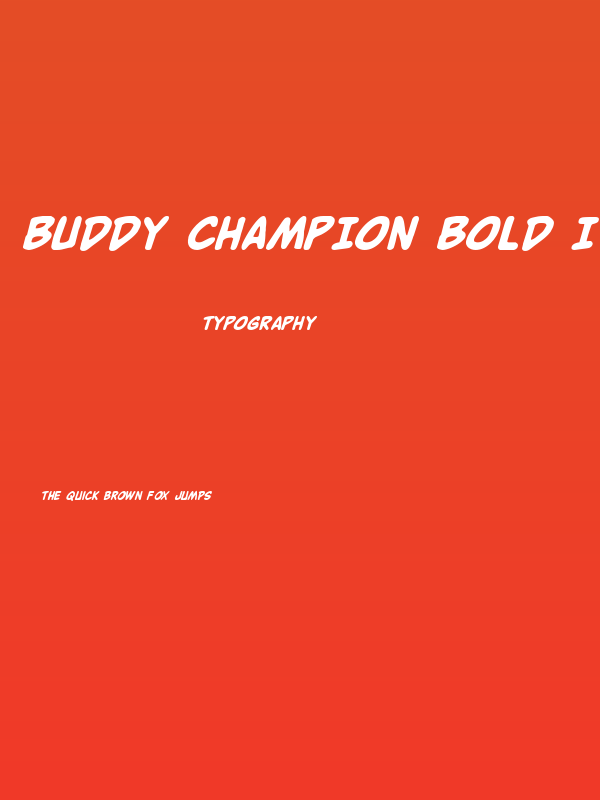 Buddy Champion Bold Italic Poster