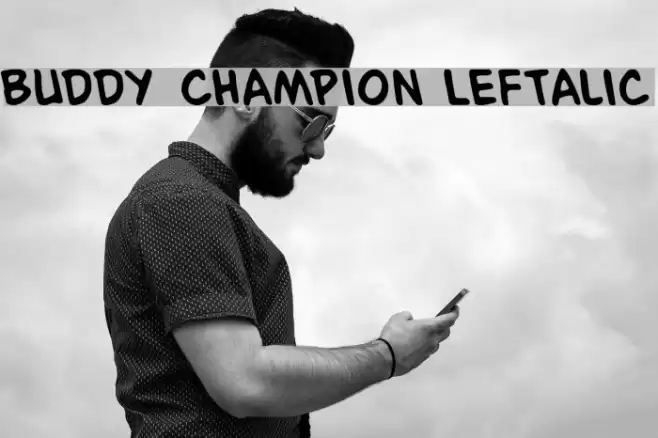 Buddy Champion Leftalic Font examples