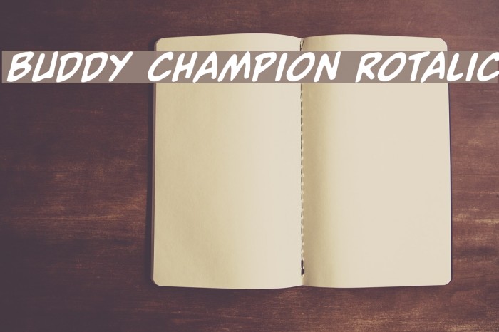 Buddy Champion Rotalic Font examples