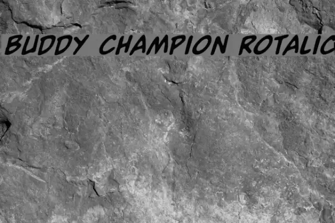 Buddy Champion Rotalic Font examples