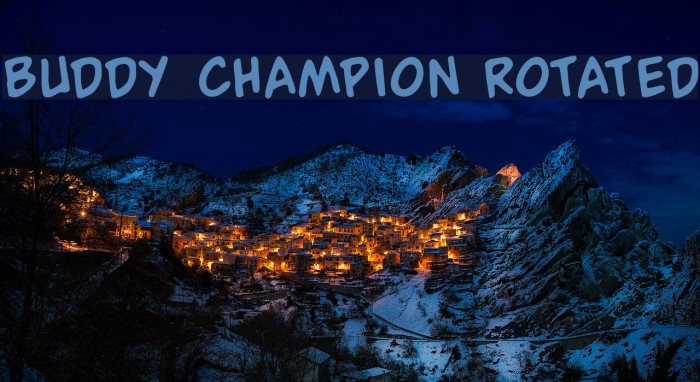 Buddy Champion Rotated Font examples
