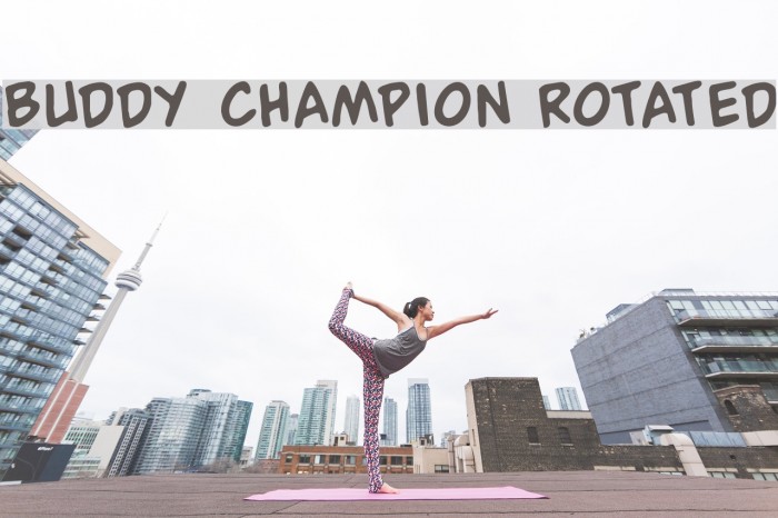 Buddy Champion Rotated Font examples