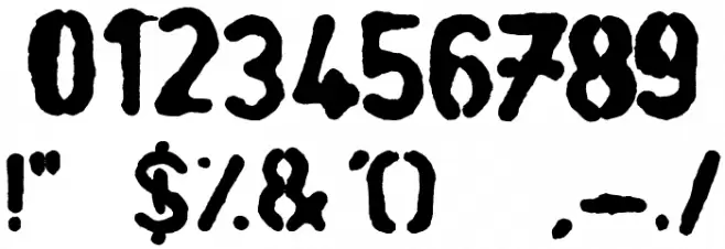 Budget Stencil Bleedy Font OTHER CHARS