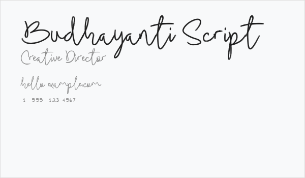 Budhayanti Script Business Card