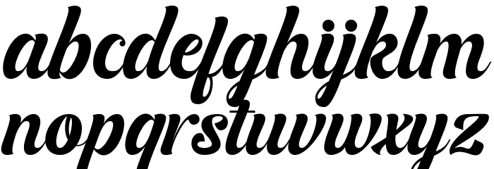 BufallyScript Font LOWERCASE