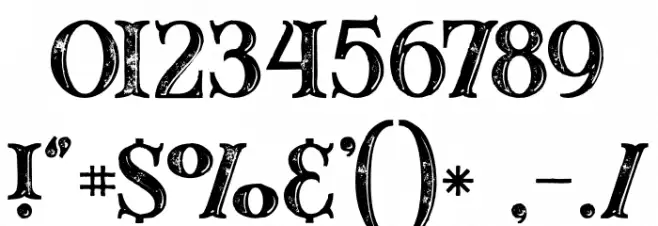 Buffalo Inline 2 Grunge Font OTHER CHARS