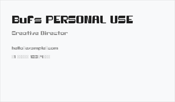 Bufs PERSONAL USE Business Card