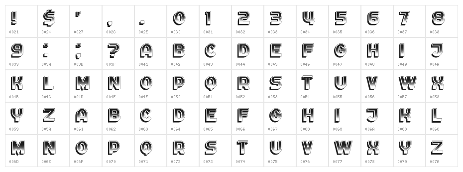 Bugbear Regular Character Map