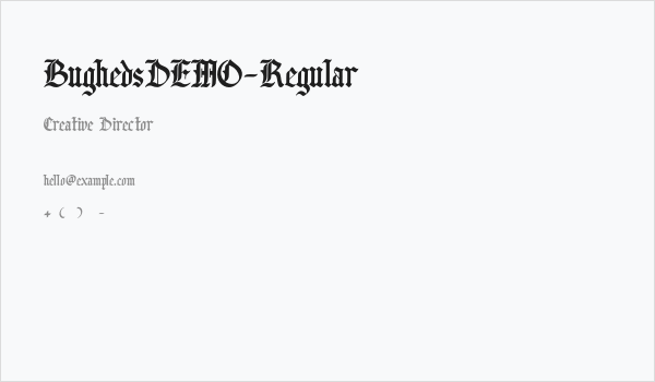 BughedsDEMO-Regular Business Card