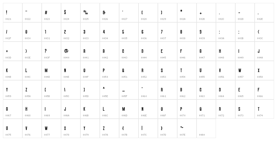 Bugis Classy Modern Font Character Map