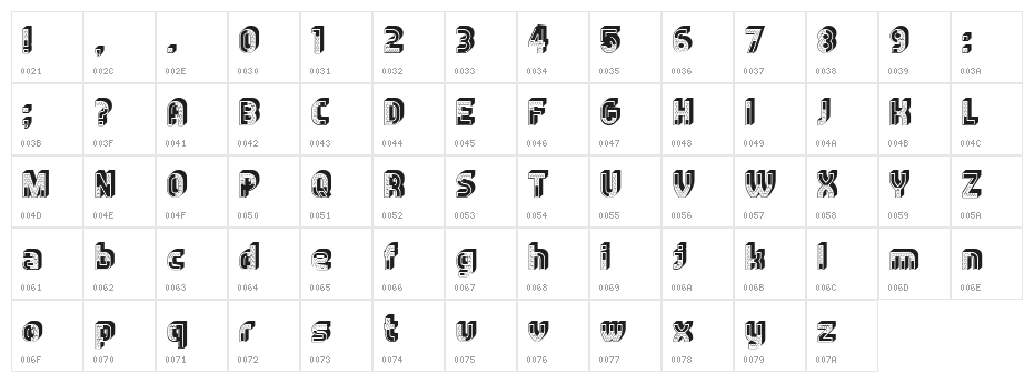 Builder Regular Character Map
