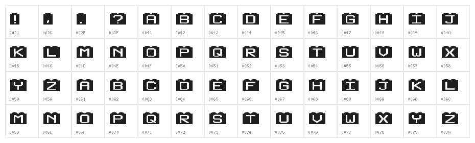 Building Blocks Regular Character Map