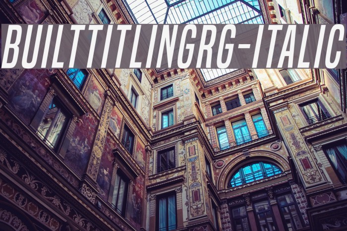 BuiltTitlingRg-Italic Font examples